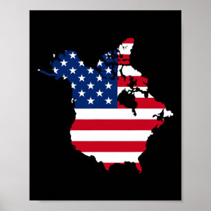 Póster Divertido presidente Trump dice "Oh Canadá Mapa a 