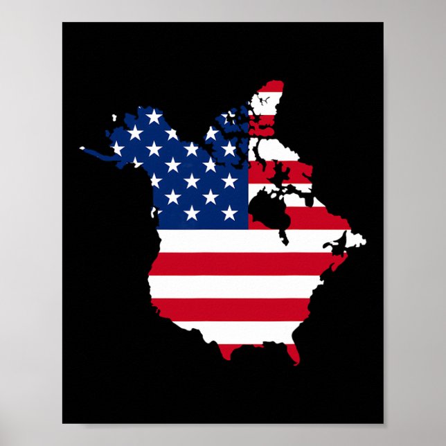 Póster Divertido presidente Trump dice "Oh Canadá Mapa a  (Frente)