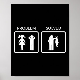 Póster Divertido problema con la pesca resuelta