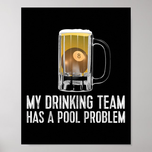 Póster Divertido problema de la piscina de cerveza del eq (Frente)
