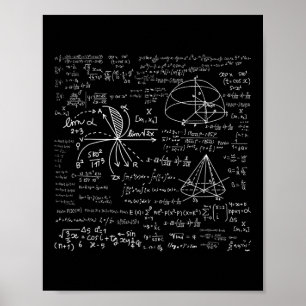 Póster Divertido problema matemático cuadrático de fórmul
