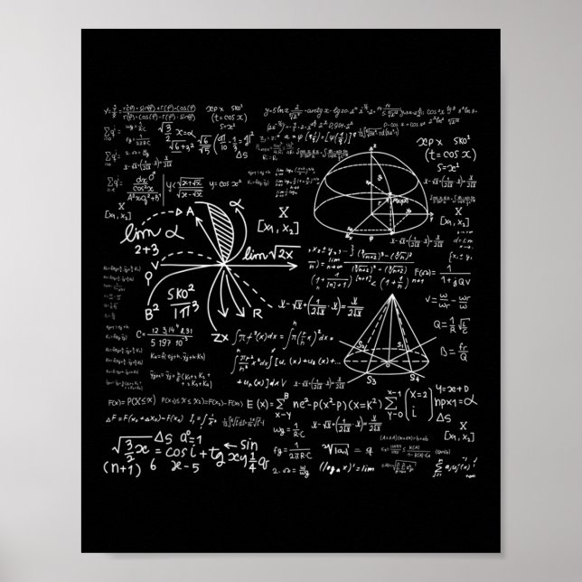 Póster Divertido problema matemático cuadrático de fórmul (Frente)