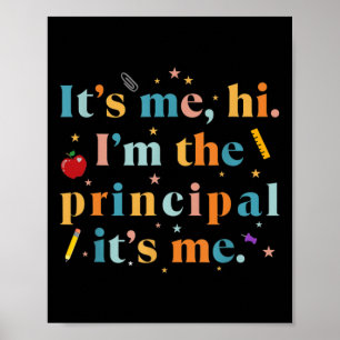 Póster Divertido profesor cita a mi hola soy el director