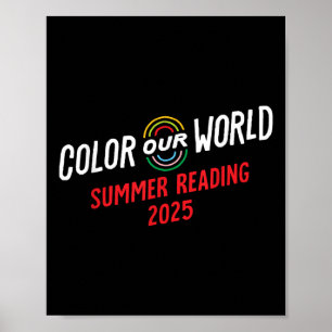 Póster Divertido programa de lectura de verano 2025 en co