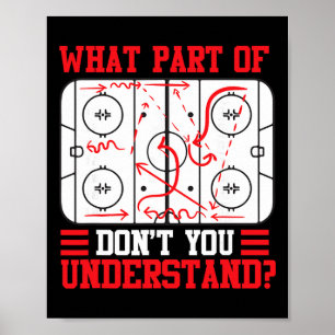 Póster Divertido qué parte de hockey no entiendes Hoc
