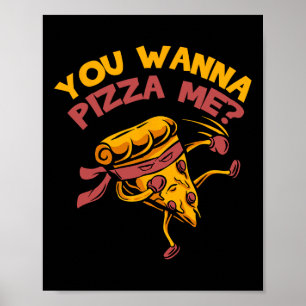 Póster Divertido Quieres Pizza Me Foods Los Amantes