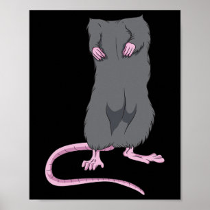 Póster Divertido Ratón sin cabeza Halloween Rat Body Easy