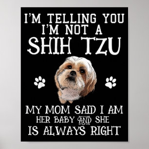 Póster Divertido regalo de Shih Tzu Shihtzu para mamá beb