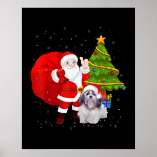 Póster Divertido regalo navideño navideño de Santa Shih T