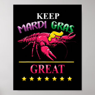 Póster Divertido Republicano Trump Crawdaddy Mardi Gras P