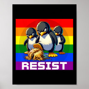 Póster Divertido Resistir Aranceles Protesta Groovy Hombr