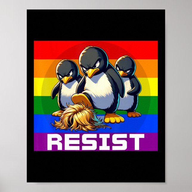 Póster Divertido Resistir Aranceles Protesta Groovy Hombr (Frente)