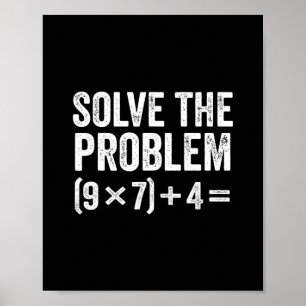 Póster Divertido Resuelve El Problema 67 Meme Seis Siete 