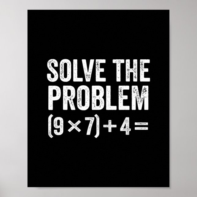 Póster Divertido Resuelve El Problema 67 Meme Seis Siete  (Frente)