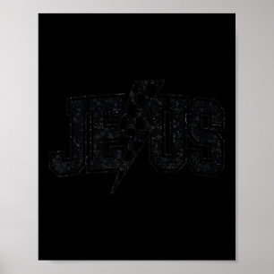 Póster Divertido Retro Groovy Jesus A Cuadros Perno Relám