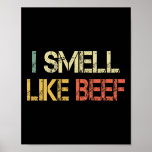 Póster Divertido Retro Olor Como Carne Meme De Carne Humo