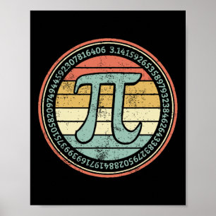 Póster Divertido Retro Pi Day Pi Math Para Pi Day 3.14 Ma