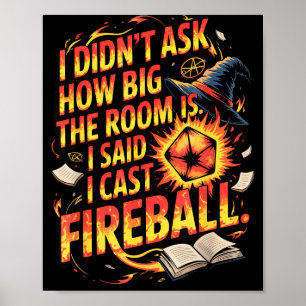 Póster Divertido Rpg Lanzo Cita De Bola De Fuego Con Somb