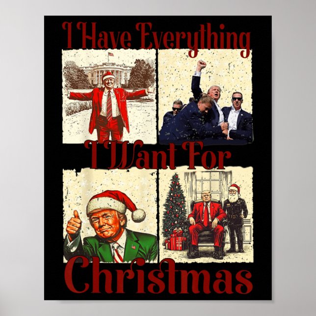 Póster Divertido Santa Trump Tengo Todo Lo Que Quiero Par (Frente)
