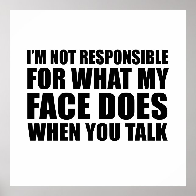 Póster Divertido sarcasmo cita sarcasmo introvertido del  (Frente)