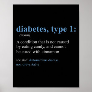 Póster Divertido Sarcasmo T1D Conciencia sobre la definic
