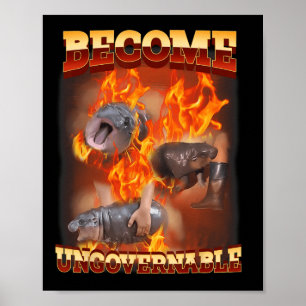 Póster Divertido se vuelve ingobernable Moo Deng en Fire