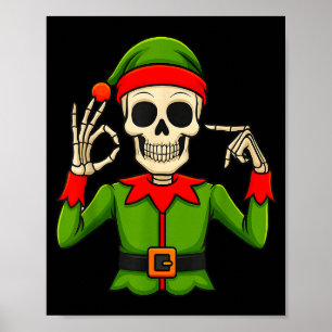 Póster Divertido Seis Siete 67 Meme 6 7 Navidad Elfo Mano