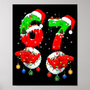 Póster Divertido Seis Siete 67 Meme 6 7 Navidad Santa Man