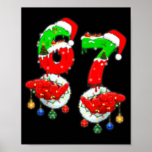 Póster Divertido Seis Siete 67 Meme 6 7 Navidad Santa Man