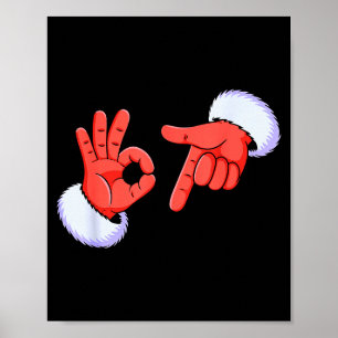 Póster Divertido Seis Siete 67 Meme 6 7 Navidad Santa Man