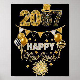Póster Divertido Seis Siete 67 Meme Feliz Año Nuevo