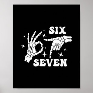 Póster Divertido Seis Siete 67 Meme Gen Alpha Manos de Es