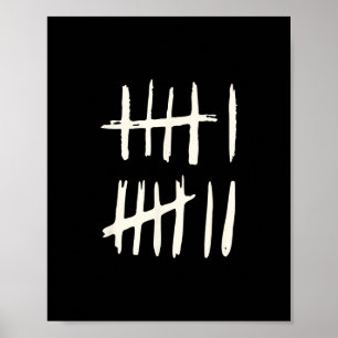 Póster Divertido Seis Siete 67 Meme Marcas de Tally 6 7 N