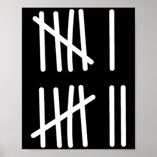 Póster Divertido Seis Siete 67 Meme Marcas de Tally 6 7 N