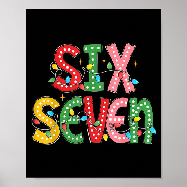 Póster Divertido Seis Siete 67 Navidad Profesor Meme Para (Frente)