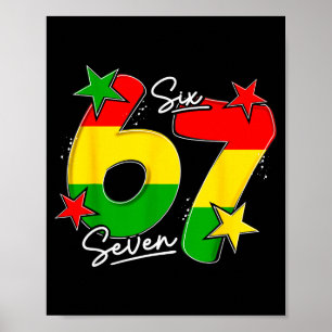 Póster Divertido Seis Siete 6-7 Historia Negra Afroameric