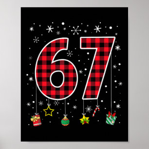 Póster Divertido Seis Siete 6 7 Meme 67 Navidad Cuadro Ro