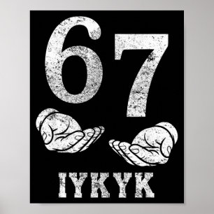 Póster Divertido seis siete 6 7 meme g jerga alfa si sabe