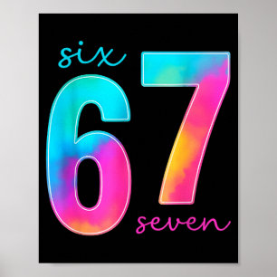 Póster Divertido Seis Siete 6 7 Meme Gen Alpha jerga 67 N