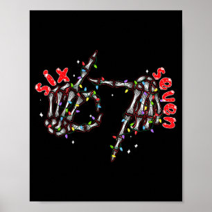 Póster Divertido Seis Siete 6 7 Meme Pareja Navidad Mano 
