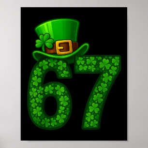 Póster Divertido Seis Siete Meme 67 Día de San Patricio T