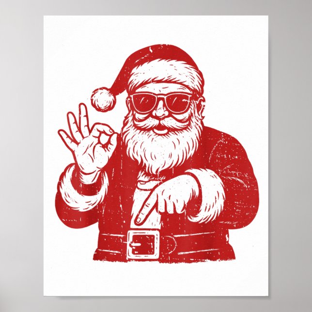 Póster Divertido Seis Siete Meme 67 Navidad Brainrot Sant (Frente)