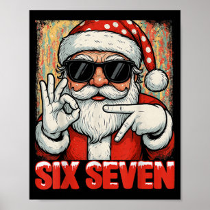 Póster Divertido Seis Siete Meme Navidad Frío Santa Dicie