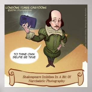 Póster Divertido Selfie de Shakespeare