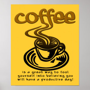 Póster Divertido Señal de Tonto Café