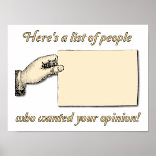 Póster Divertido Sin Opinión Deseada