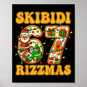 Póster Divertido Skibidi Rizzmas Bruh 67 Seis Siete 6 7 M