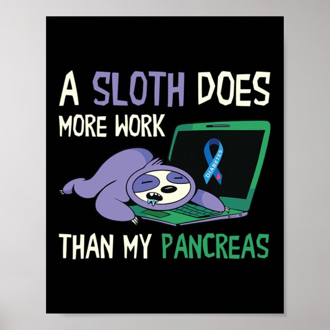 Póster Divertido Sloan Pancreas Diabetes Conciencia Insul (Frente)