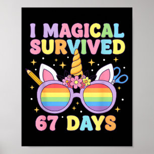 Póster Divertido Sobreviví 67 Días De Escuela Maestros Ga