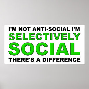 Póster Divertido Socialmente Selectivo
